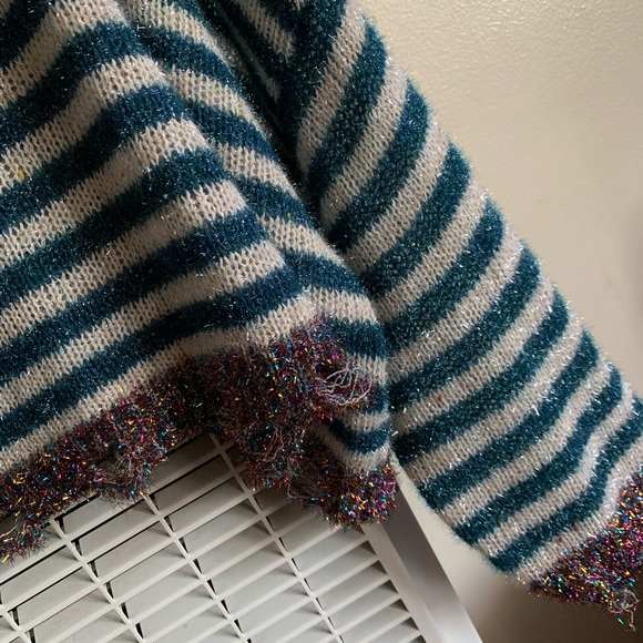 Prima Cropped Striped Tinsel Sweater - Picture 5 of 8
